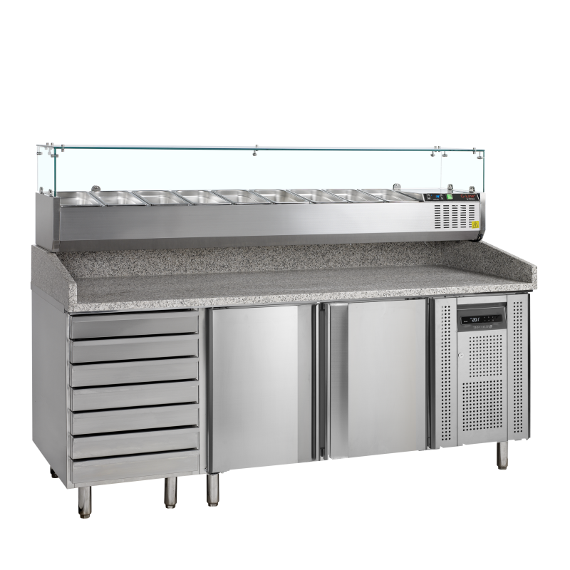Table &agrave; pizza avec module pour garniture - 67415 - Tefcold