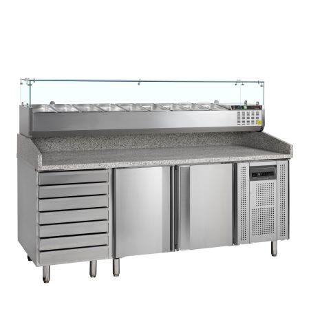 Table &agrave; pizza avec module pour garniture - 67415 - Tefcold