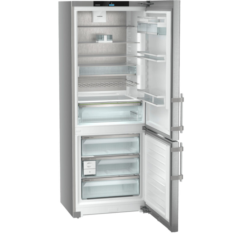 Combin&eacute; R&eacute;frig&eacute;rateur-Cong&eacute;lateur NoFrost XXL Acier Inoxydable - Liebherr
