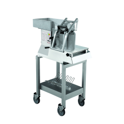 COUPE-LEGUMES TR260, 1 VITESSE, TREMIE A LEVIER ET BAC D'ALIMENTATION, TABLE INOX, RANGE-DISQUES + 4 DISQUES