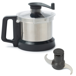 Kit cuve inox 2,6L comprenant une cuve 2,6L, un rotor microdent&eacute;s, couvercle et racleur de cuve