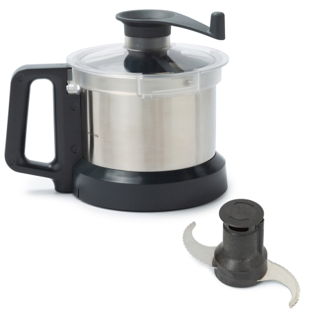 Kit cuve inox 2,6L comprenant une cuve 2,6L, un rotor microdent&eacute;s, couvercle et racleur de cuve