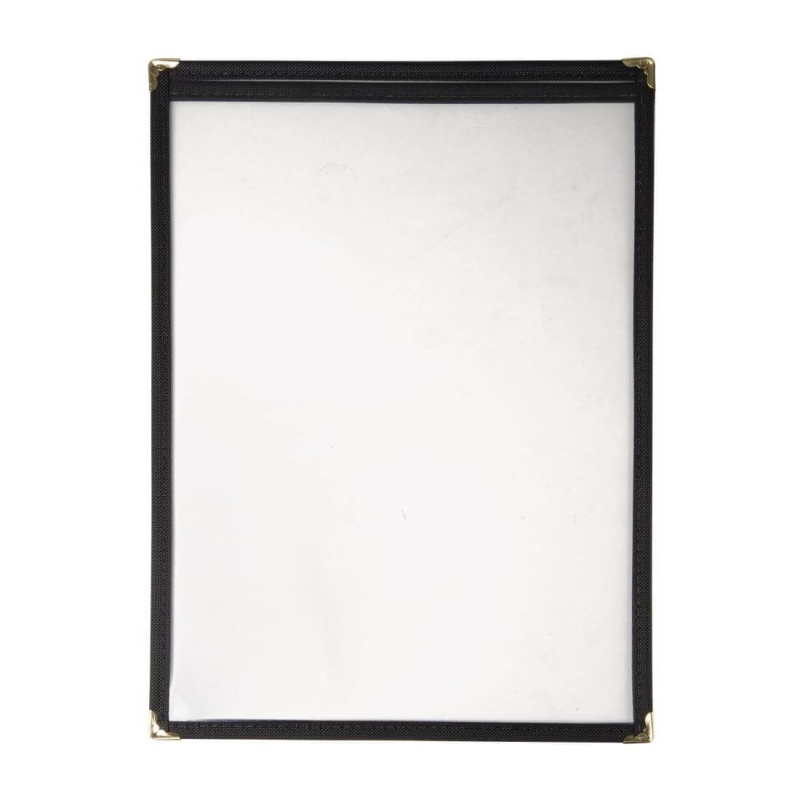 Protege-menus style americain Olympia A4 double face noir