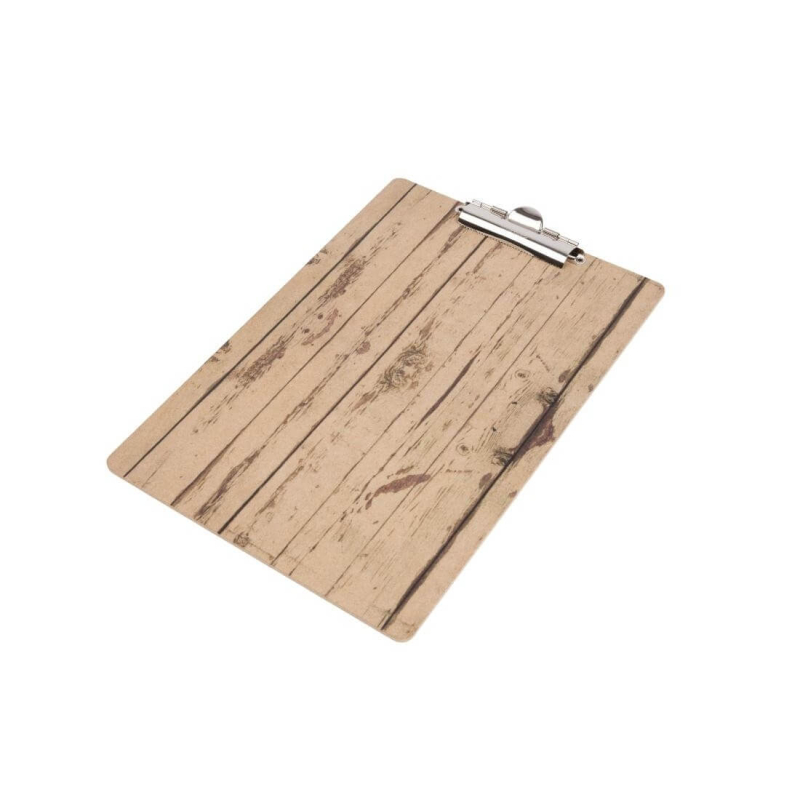 Plaque porte-menu Olympia effet bois A4