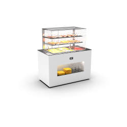 Module Buffet Bain-Marie Chauffant et Vitrine Neutre BUB150V - SAYL