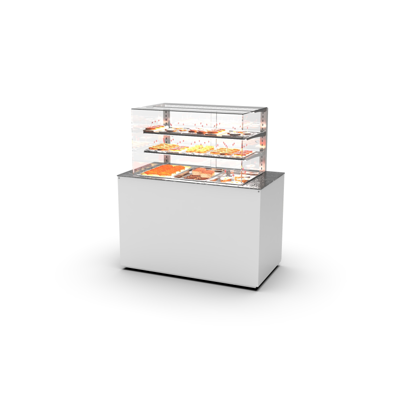 Module Buffet Chauffant Bain-Marie avec Vitrine Neutre BUB150V-T - SAYL