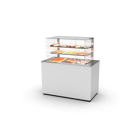 Module Buffet Chauffant Bain-Marie avec Vitrine Neutre BUB150V-T - SAYL