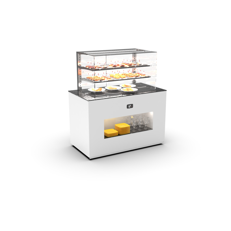 Module Buffet Chaleur S&egrave;che avec Vitrine Neutre BUCV - SAYL