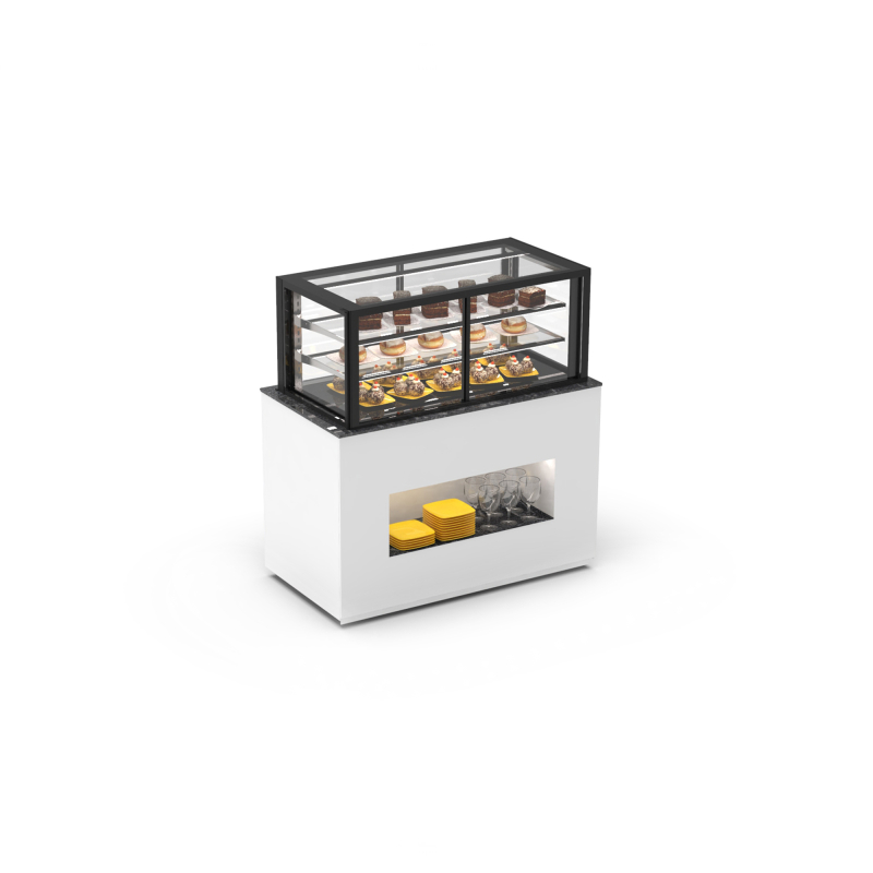 Module Buffet Neutre avec Vitrine Int&eacute;gr&eacute;e BUF120-50NA - SAYL