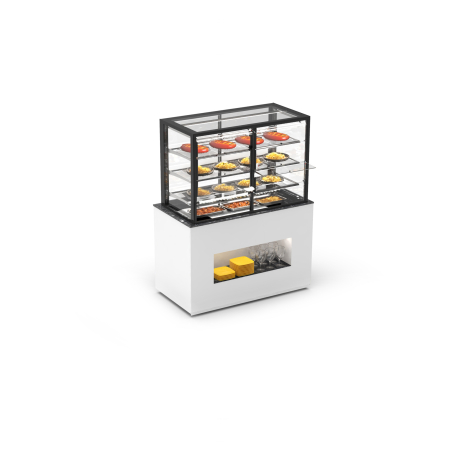 Module Buffet Neutre avec Vitrine Int&eacute;gr&eacute;e BUF120-80NS - SAYL