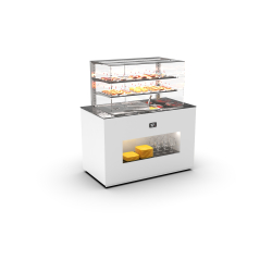 Module Buffet R&eacute;frig&eacute;r&eacute; Statique avec Vitrine Neutre Int&eacute;gr&eacute;e BUF150V - SAYL