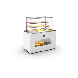 Module buffet r&eacute;frig&eacute;r&eacute; statique et vitrine neutre int&eacute;gr&eacute;e - BUF65V - SAYL