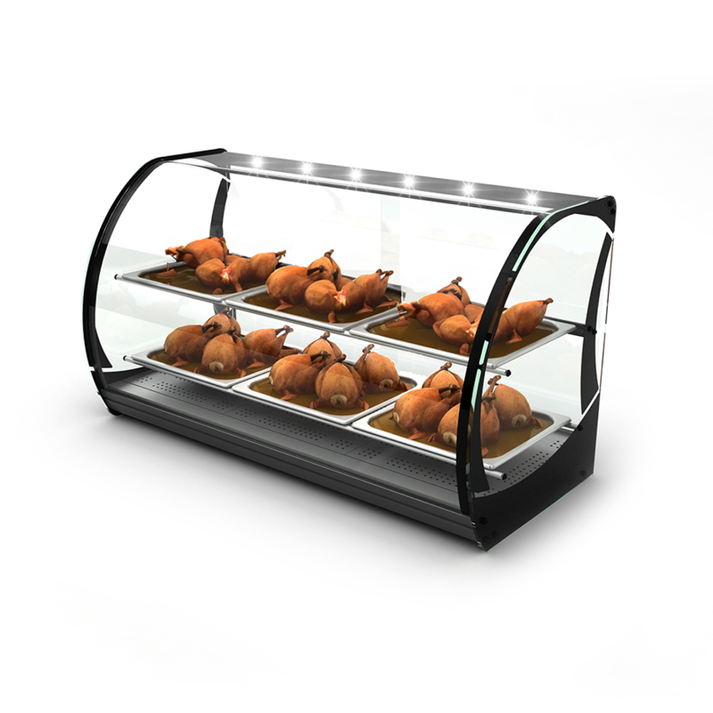 Vitrine chauffante noire avec &eacute;tag&egrave;re r&eacute;glable - HONDA - SAYL