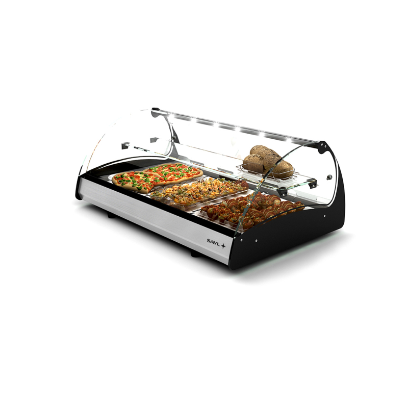 Vitrine chauffante polyvalente noire - CS3S - SAYL