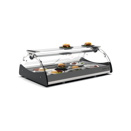 Vitrine Chauffante Polyvalente Noire &Eacute;tag&egrave;re R&eacute;glable CSMX3E - SAYL