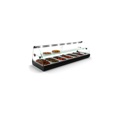 Vitrine R&eacute;glable Noire pour Couvercles Bain-Marie C26L - SAYL