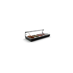 Vitrine R&eacute;frig&eacute;r&eacute;e Bain-Marie Noire C4, Portes Coulissantes Arri&egrave;re - SAYL