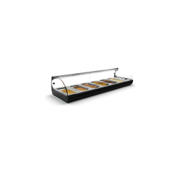 Vitrine r&eacute;frig&eacute;r&eacute;e noire pour couvercles de bain-marie, portes coulissantes arri&egrave;re C6 - SAYL