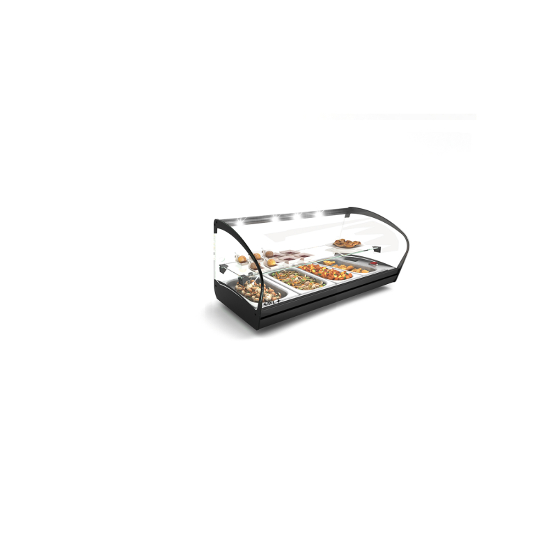 Vitrine R&eacute;glable Noire pour Couvercles avec Portes Coulissantes CK24L - SAYL