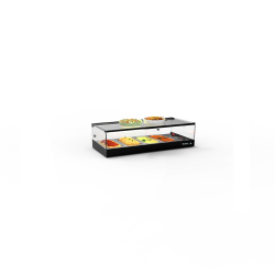 Vitrine r&eacute;frig&eacute;r&eacute;e noire pour couvercles de bain-marie avec portes coulissantes - CLO4BL - SAYL