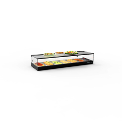 Vitrine noire pour couvercles de bain-marie - Portes coulissantes arri&egrave;re - CLO6BL - SAYL