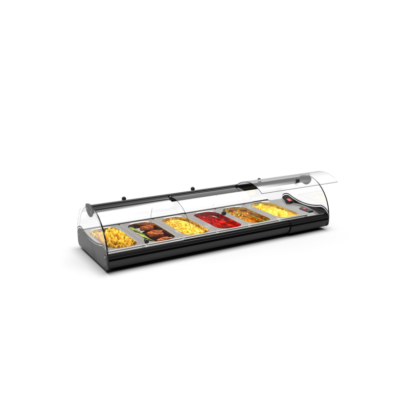 Vitrine libre-service noire pour bain-marie CSS6L - SAYL