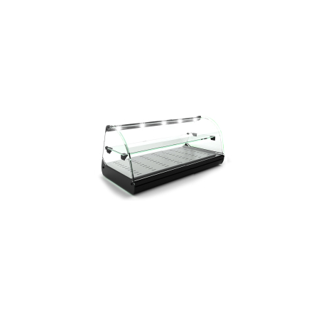 Vitrine Chauffante Noire Professionnelle avec Couvercle et &Eacute;tag&egrave;re R&eacute;glable, SH24L - SAYL