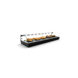 Vitrine chauffante noire pour couvercles &agrave; portes coulissantes - SH6L - SAYL