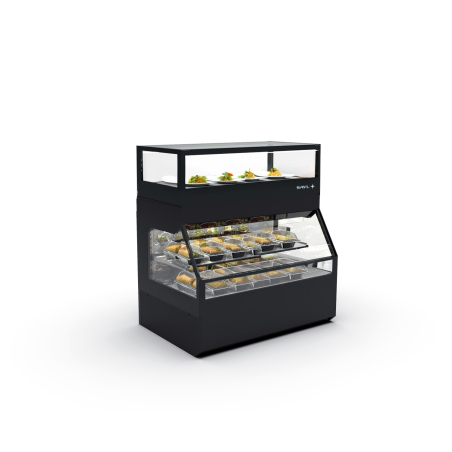 Vitrine Chauffante S&egrave;che Noire avec &Eacute;tag&egrave;re R&eacute;glable - COC2C - SAYL