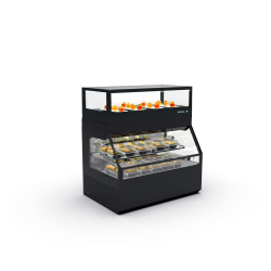 Vitrine R&eacute;frig&eacute;r&eacute;e &agrave; Chaleur S&egrave;che, Noire, 1 &Eacute;tag&egrave;re, Portes Coulissantes - COC2F - SAYL