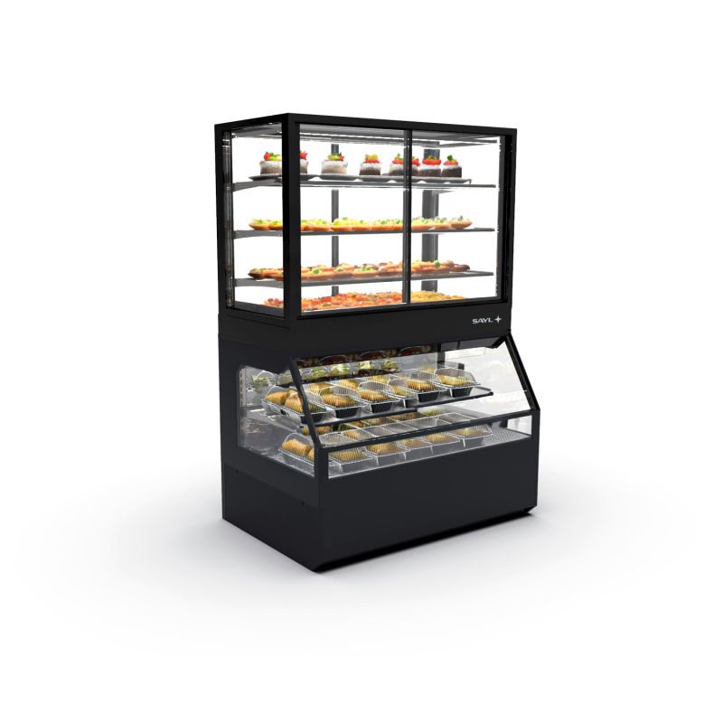 Vitrine R&eacute;frig&eacute;r&eacute;e COC8AF Noire, 4 &Eacute;tag&egrave;res Ajustables - SAYL