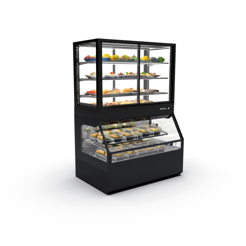 Vitrine Chauffante S&egrave;che Neutre 4 &Eacute;tag&egrave;res R&eacute;glables Noire COC8AN - SAYL
