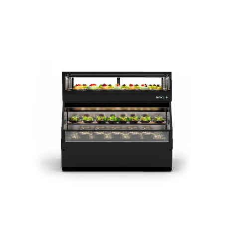 Vitrine R&eacute;frig&eacute;r&eacute;e Noire Coulissante 1 &Eacute;tag&egrave;re R&eacute;glable COF2F - SAYL