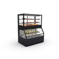 Vitrine R&eacute;frig&eacute;r&eacute;e Chaleur S&egrave;che Noire 3 &Eacute;tag&egrave;res R&eacute;glables (COF5C) - SAYL