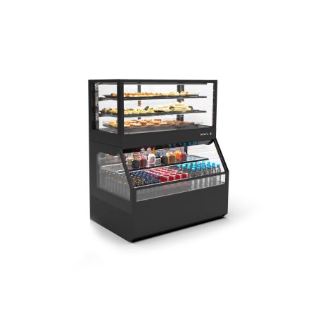 Vitrine R&eacute;frig&eacute;r&eacute;e Combin&eacute;e Chaleur S&egrave;che Noire - Portes Coulissantes - COF5N - SAYL
