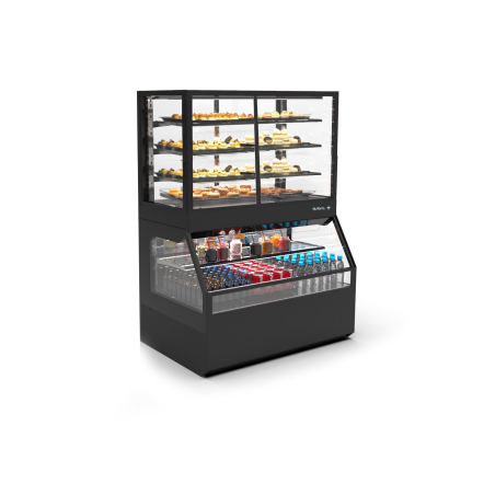 Vitrine R&eacute;frig&eacute;r&eacute;e Combin&eacute;e Chaleur S&egrave;che Noire COF8AN - SAYL