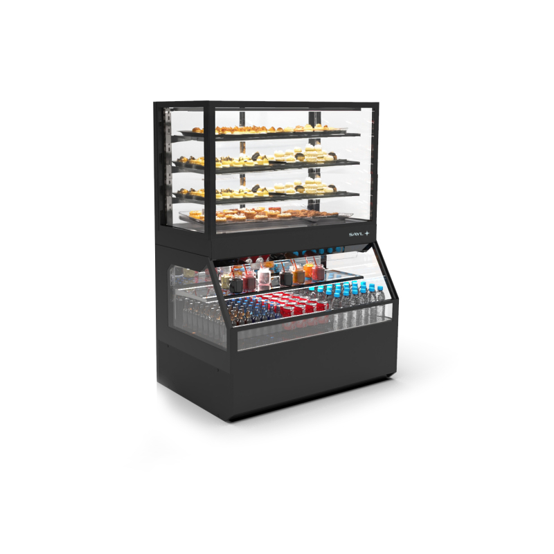 Vitrine R&eacute;frig&eacute;r&eacute;e & Chaleur S&egrave;che Noire COF8N - SAYL