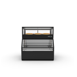 Vitrine Neutre Chauffante &Eacute;tag&egrave;re R&eacute;glable Noire CON2C - SAYL