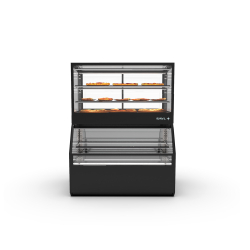 Vitrine Neutre Combin&eacute;e Chauffage Sec Noire 3 &Eacute;tag&egrave;res R&eacute;glables CON5C - SAYL