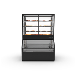 Vitrine neutre chauffante noire 4 &eacute;tag&egrave;res r&eacute;glables CON8AC - SAYL