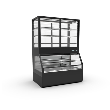 Vitrine r&eacute;frig&eacute;r&eacute;e noire portes coulissantes 4 &eacute;tag&egrave;res r&eacute;glables CON8AF - SAYL