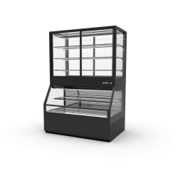 Vitrine Neutre R&eacute;frig&eacute;r&eacute;e Professionnelle Noire 4 &Eacute;tag&egrave;res Coulissantes - CON8AN - SAYL