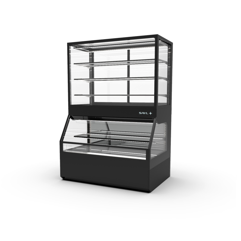 Vitrine Neutre R&eacute;frig&eacute;r&eacute;e Professionnelle Noire 4 &Eacute;tag&egrave;res CON8N - SAYL