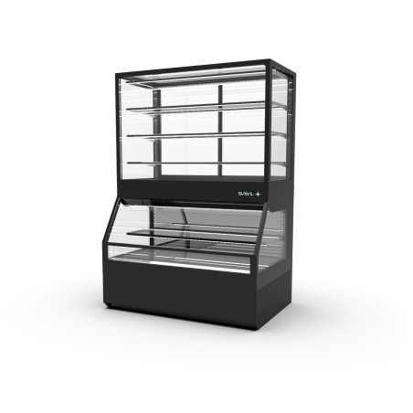 Vitrine Neutre R&eacute;frig&eacute;r&eacute;e Professionnelle Noire 4 &Eacute;tag&egrave;res CON8N - SAYL