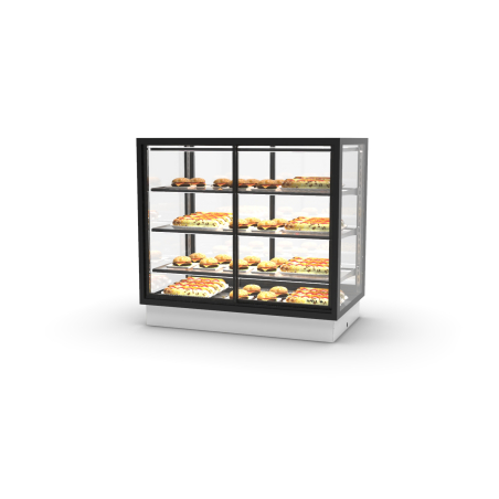 Vitrine Encastrable Chaleur S&egrave;che Blanche, 3 &Eacute;tag&egrave;res R&eacute;glables, DP100-80CA - SAYL