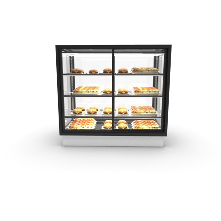 Vitrine Encastrable Chaleur S&egrave;che Blanche, 3 &Eacute;tag&egrave;res R&eacute;glables, DP100-80CA - SAYL