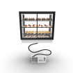 Vitrine R&eacute;frig&eacute;r&eacute;e Encastrable Blanche avec Portes Coulissantes, 3 &Eacute;tag&egrave;res R&eacute;glables - DP100-80RA - SAYL
