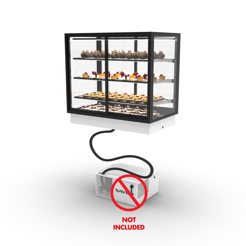Vitrine r&eacute;frig&eacute;r&eacute;e blanche DP100-80RZA avec unit&eacute; d&eacute;port&eacute;e et 3 &eacute;tag&egrave;res r&eacute;glables - SAYL