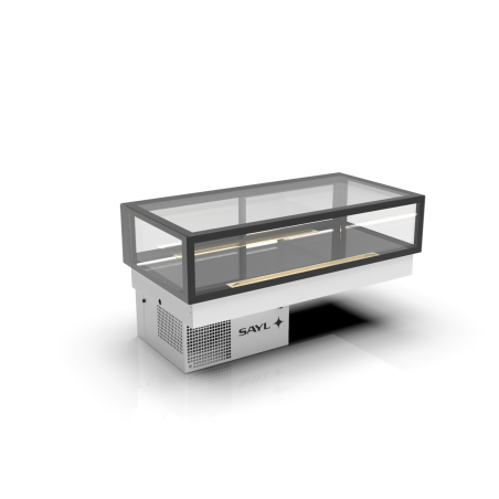 Vitrine r&eacute;frig&eacute;r&eacute;e encastrable blanche 2 &eacute;tag&egrave;res r&eacute;glables DP120-20 - SAYL