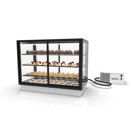 Vitrine r&eacute;frig&eacute;r&eacute;e encastrable blanche 3 &eacute;tag&egrave;res r&eacute;glables DP120-80RA - SAYL